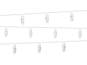 Lampki LED klamerki, bezbarwny, 1,4m