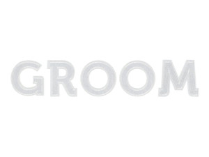 Naprasowanka GROOM, biały, 30x6cm