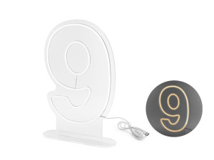 cyfra "9" neonowa LED wys:50cm biała