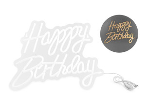 Neon LED - Happy Birthday wys:29,5cm szer:40cm