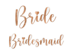 6szt Naklejki na kieliszki ''Bride & Bridesmaid'',