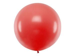 balon kula olbrzym 1m pastelowy czerwony