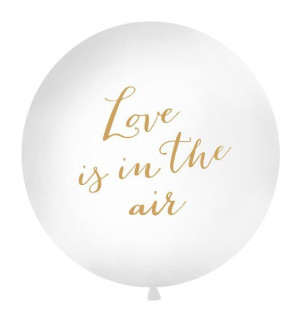 balon kula olbrzym 1m "Love is in the air" biało