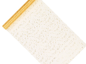 Organza Glittery 36cm*9m złota