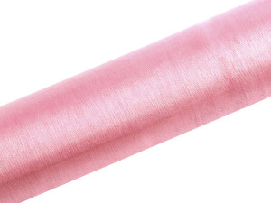 organza gładka 16cm*9m j. różowy