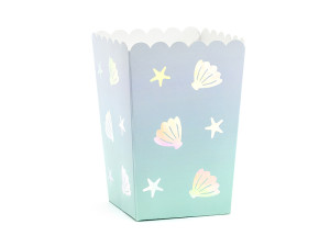 6szt Pudełka na popcorn Narwal, mix, 7x7x12,5cm