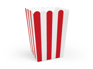 6szt Pudełka na popcorn, mix, 7x7x12,5cm