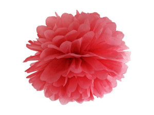 pompon bibułowy szer:25cm czerwony