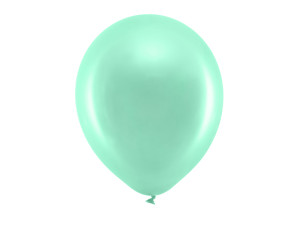 100szt Balony Rainbow 30cm metalizowane, mięta