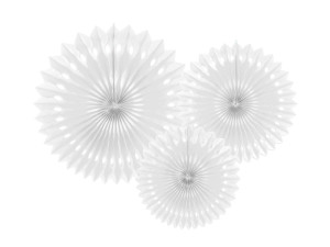 3szt Rozety dekoracyjne, biały, 20-30cm