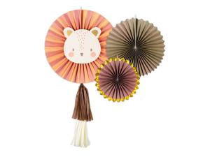 3szt Rozety dekoracyjne Lew, mix, 26-43 cm