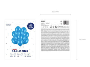 10szt balony Strong 30cm Metallic corn. blue