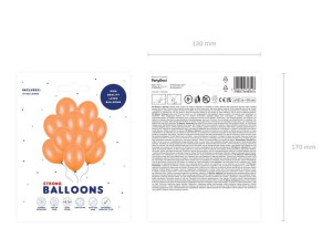 10szt balony Strong 30cm Metallic Mand. Orange