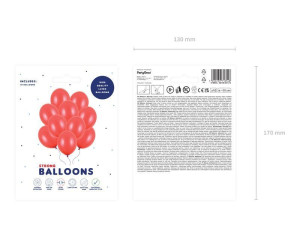 10szt balony Strong 30cm metallic poppy red