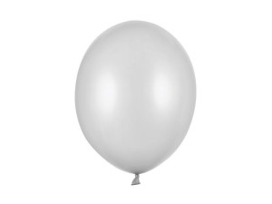 100szt balony Strong 30cm Metallic Silver Snow