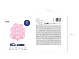 10szt Balony Strong 30cm Metallic Candy Pink