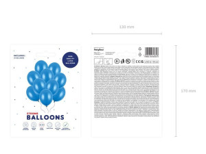 10szt balony Strong 30cm Metallic blue