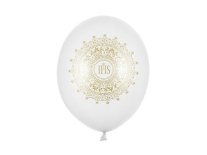 6szt Balony 30cm IHS Metallic Pure White