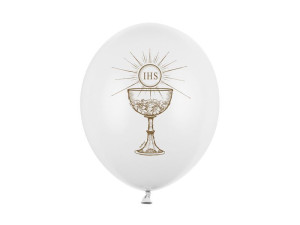 6szt balony 30cm IHS pastel pure white