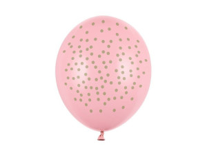 50szt balony 30cm jasnoróżówe w kropki