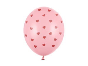 50szt Balony 30 cm, Serca, Pastel Baby Pink