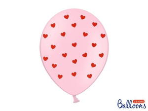 6szt Balony serca 30cm Pastel Baby Pink