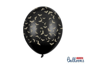 50szt balony 30cm nietoperze czarne pastelowe