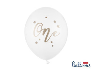 50szt balony 30cm "one" pastel pure white
