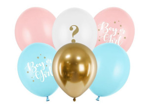 6szt balony 30cm Boy or Girl