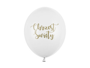 50szt Balony 30 cm Chrzest Święty Pastel Pure Whit