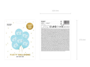 6szt balony 30cm Mom to Be Pastel Light Blue