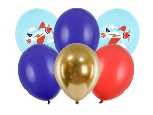 6szt Balony 30 cm Samolot