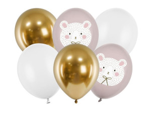 6szt Balony 30 cm Miś polarny