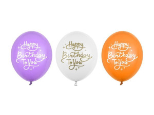 50szt Balony 30 cm Happy Birthday To You mix