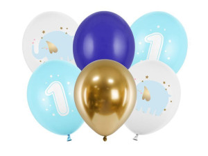 6szt balony 30cm Roczek Pastel Light Blue