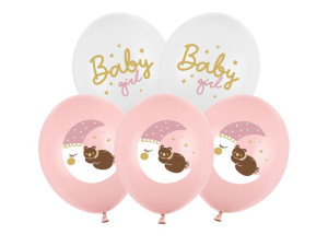 6szt balony 30cm Baby girl, mix