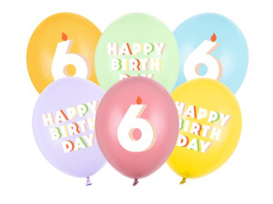 6szt balony 30cm 6, mix