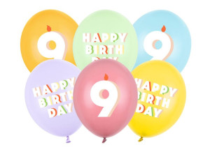 6szt balony 30cm 9, mix