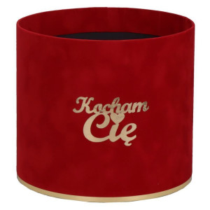 flowerbox welur Kocham Cię wys:18 szer:20 czerwony