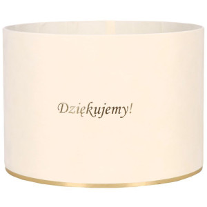 flowerbox Dziękujemy welur wys:18 szer:25 ecru