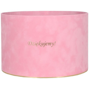 flowerbox Dziękujemy welur wys:20 szer:30 j.różowy