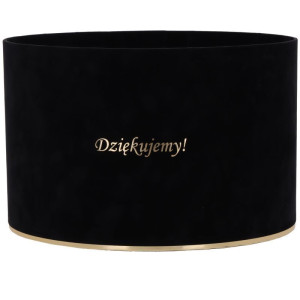 flowerbox Dziękujemy welur wys:20 szer:30 czarny
