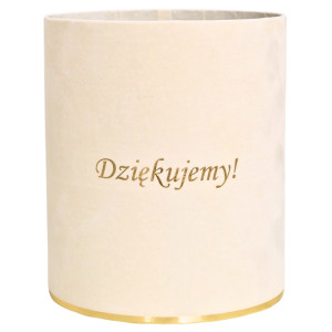flowerbox Dziękujemy welur wys:18 szer:15 ecru