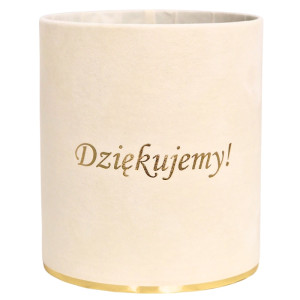 flowerbox Dziękujemy welur wys:14 szer:12 ecru