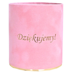 flowerbox Dziękujemy welur wys:14 szer:12 j.różowy