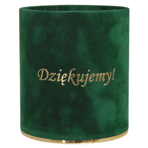 flowerbox Dziękujemy welur wys:14 szer:12 zielony