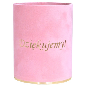 flowerbox Dziękujemy welur wys:13 szer:10 j.różowy