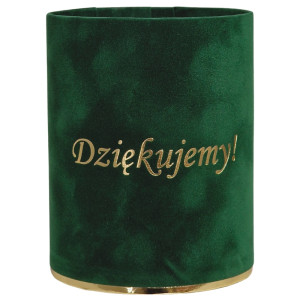 flowerbox Dziękujemy welur wys:13 szer:10 zielony