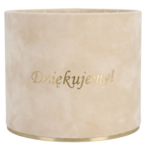 flowerbox Dziękujemy welur wys:13 szer:15 ecru