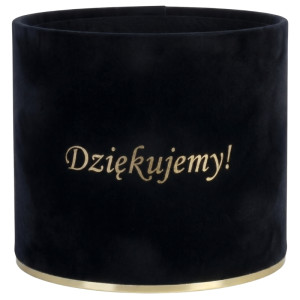 flowerbox Dziękujemy welur wys:13 szer:15 czarny